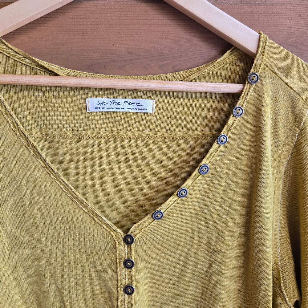 Free People Top Morgan Henley Tunic Vneck Alchemy Blouse Shirt Boho Granola Med - Picture 5 of 7